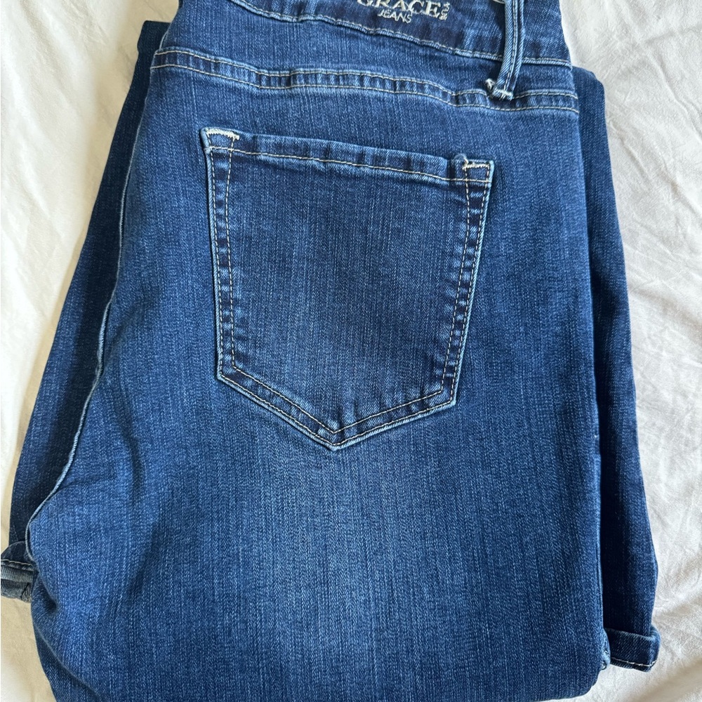 Grace in LA Dark Blue Flare Jeans
